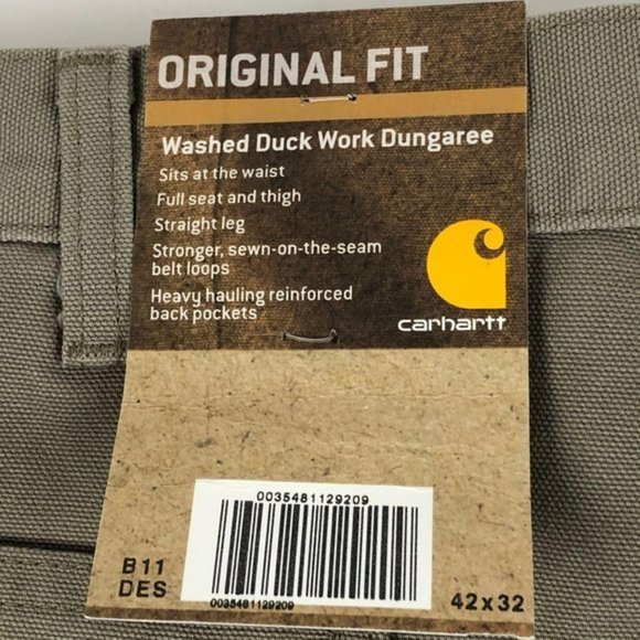 New Carhartt Men's Washed Duck Work Dungaree - Picture 8 of 8